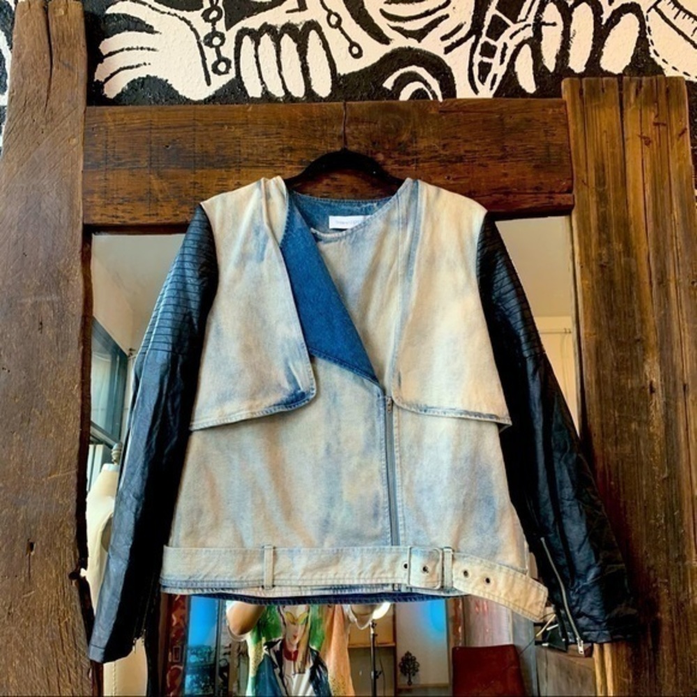 Finders KEEPERS  denim leather Jacket Size S